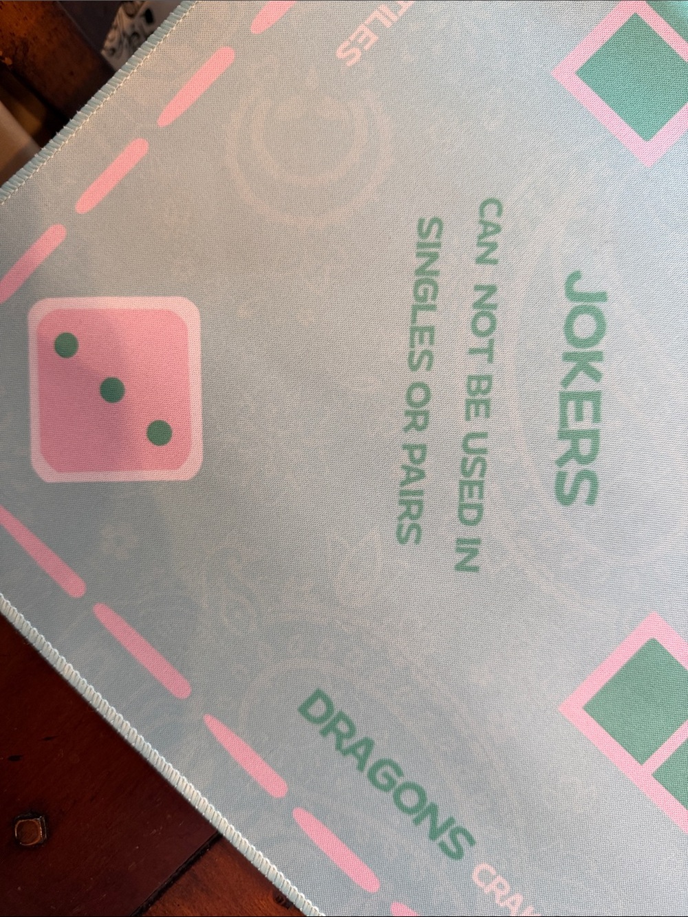 Pastel Mahjong Set on Turquoise  Game Mat - Picture 10 of 12
